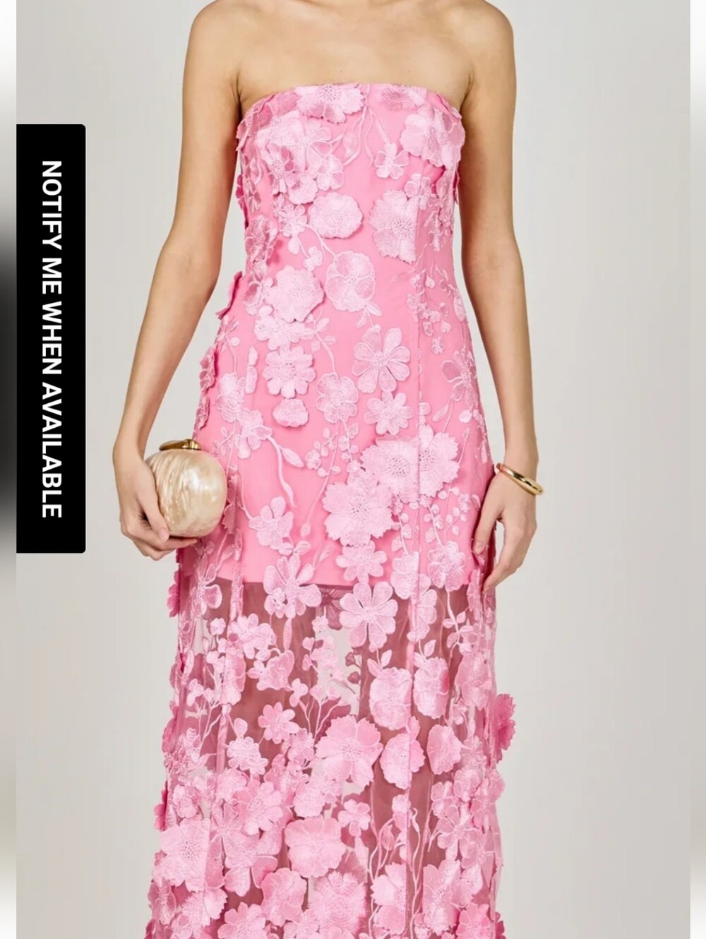 Nwt 1X $ 230 Endless Rose Strapless Pink Floral Embroidered Maxi Dress B3 - Picture 5 of 16